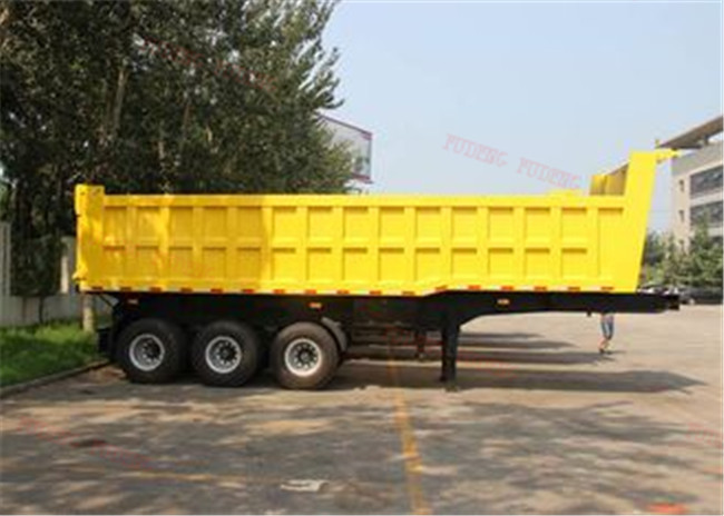 3 / 2 Axle Dump Semi Trailer With WABCO Breaking Valve 100T Max Payload