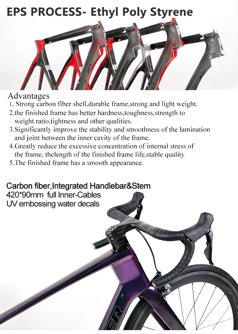 R10 22 Speed Carbon Road Bike 50MM Carbon Wheels Rim Brake Holographic Color