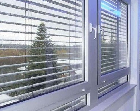 Horizontal Pattern Blinds Between Glass , Aluminium Blinds For Door Window