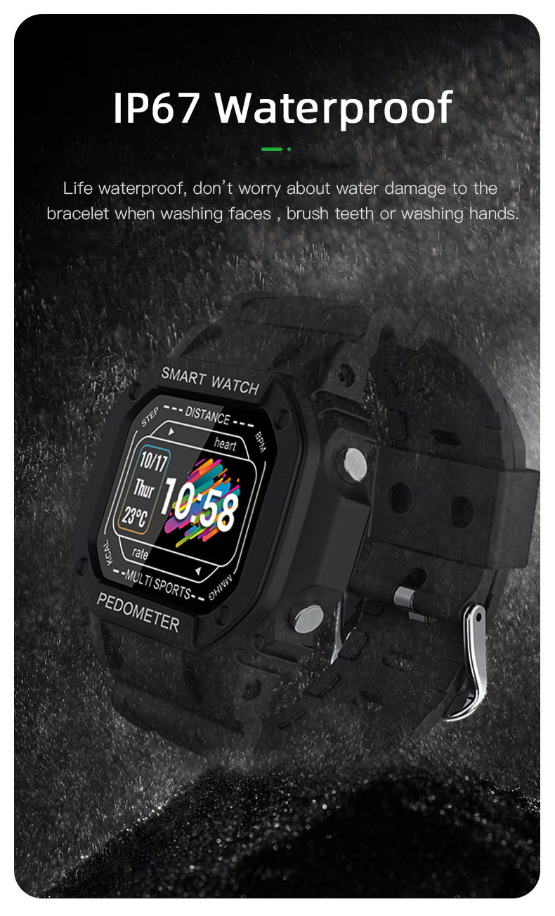 SDK Silicone Strap Smart Watch 0.96TFT Health Monitor Wrist Modify APP Customized Smart Watch