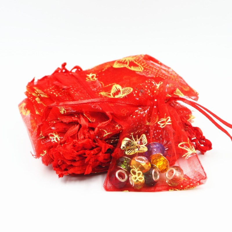 Christmas Promotional Drawstring Bag Personalized Organza Drawstring Pouches