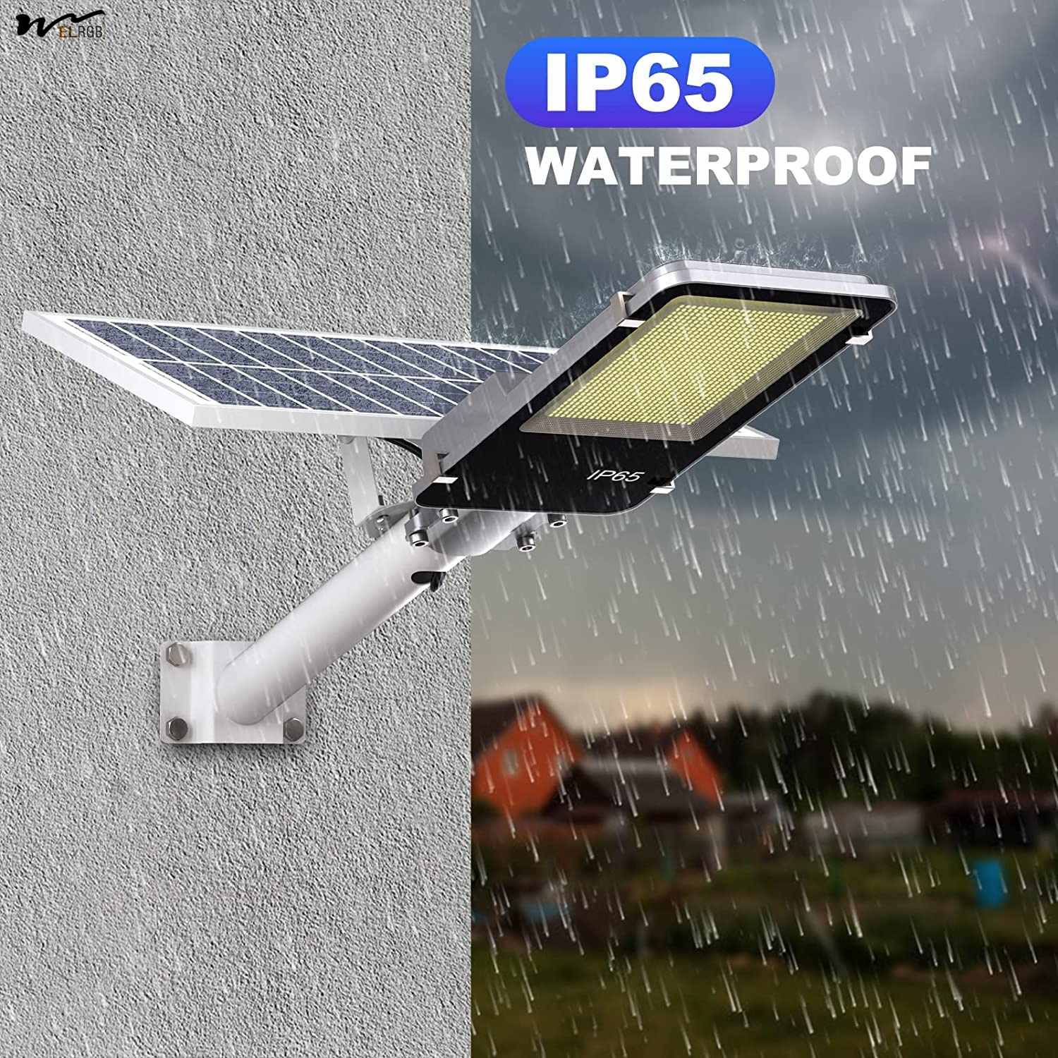 Onsite Metering Lighting Solutions 1200W LED Solar Street Light 10000LM Dusk to Dawn