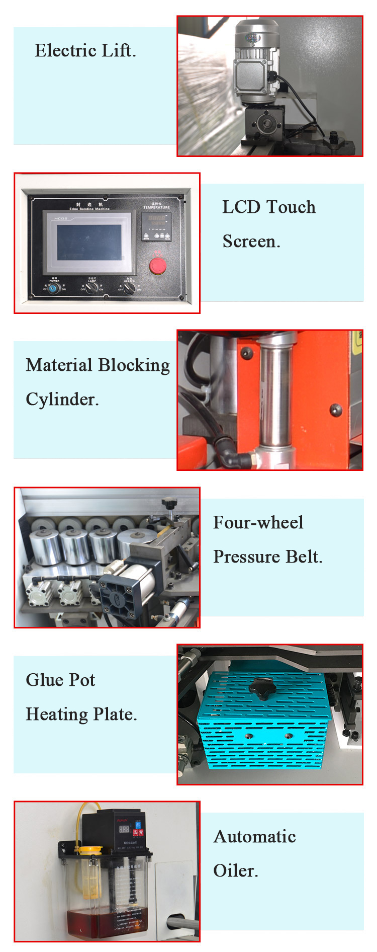 5 Function Woodworking Edge Banding Machine for Plywood Panel Length ≥150mm Automatic