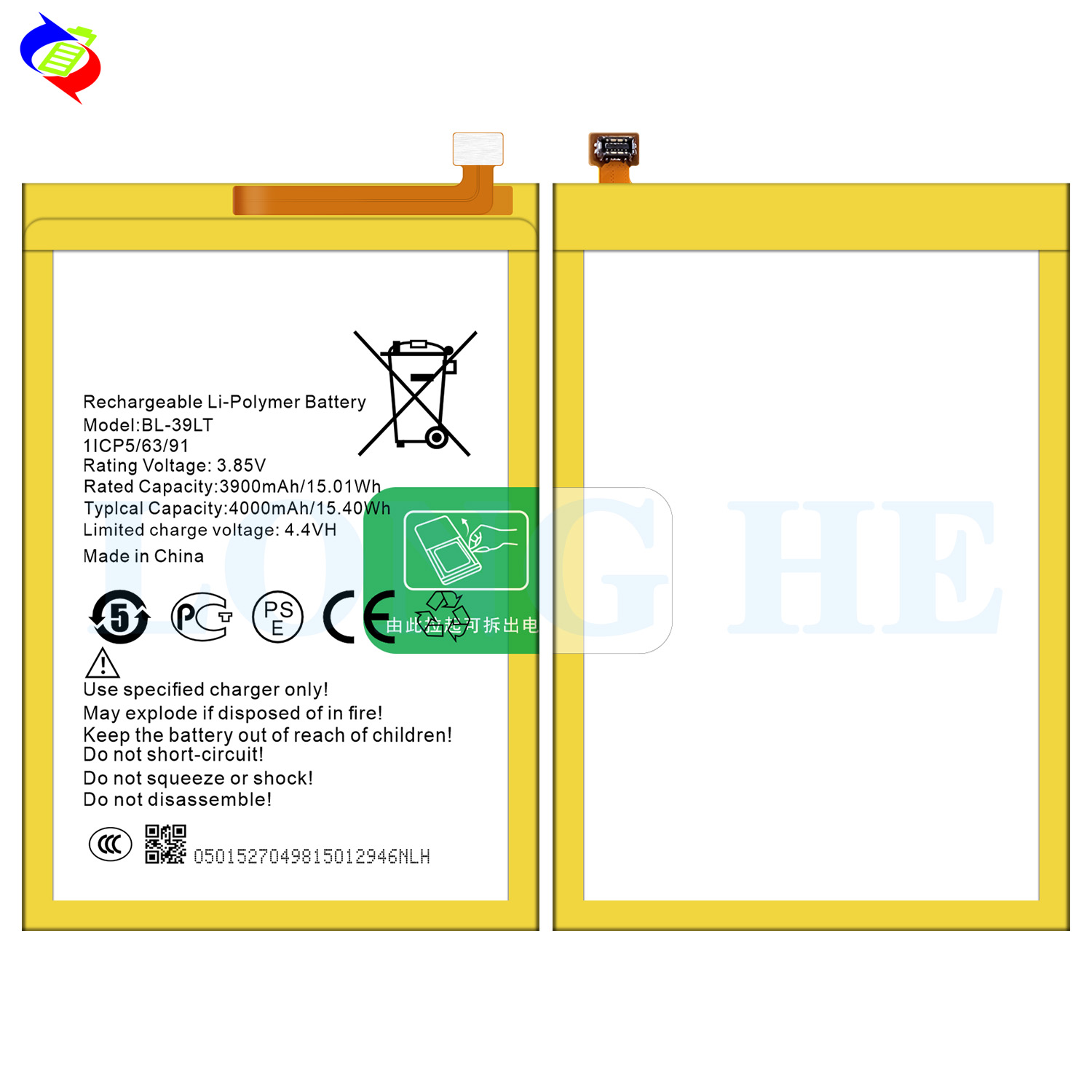 4000mAh BL-39LT Camon i12 Battery for Tecno KC3 Mobile Phone Rechargeable Batteries