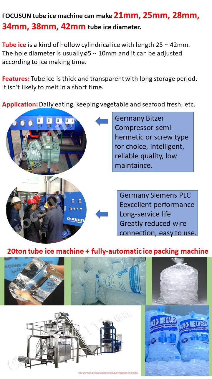 8ton/Day Tube Ice Machine for Philippines Customized Industrial Ice Tube Making Machine