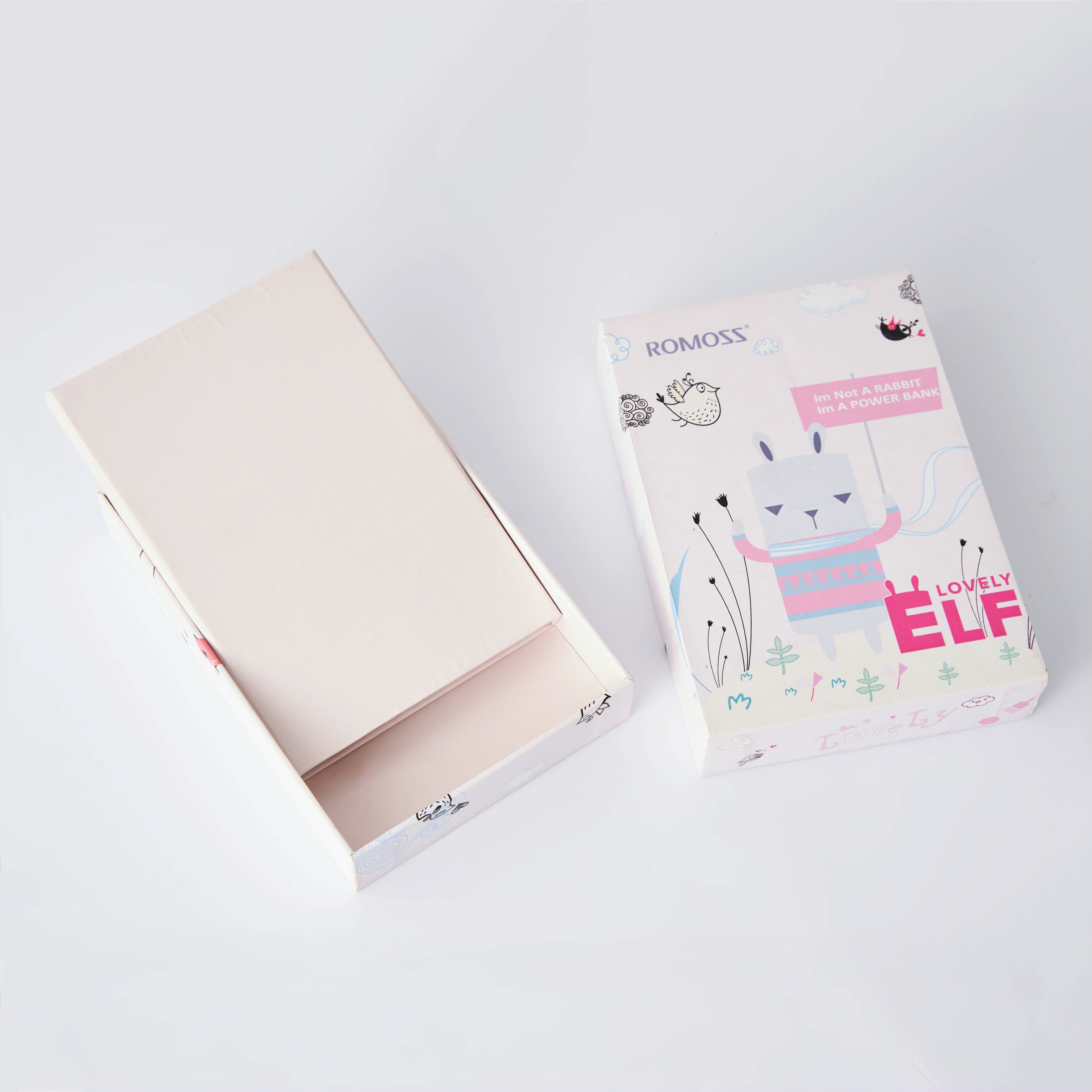 Custom Printing Pink Paper Cardboard Packaging Box For Charge Power Banks