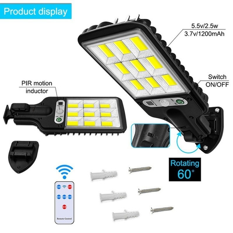 3500K Motion Sensor Solar Street Light 3.5W Motion Activated Street Lights