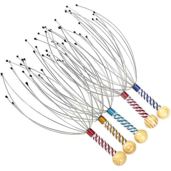 12 Fingers Handheld Hair Stimulating Scalp Massager For Stress Relief Deep Relaxing
