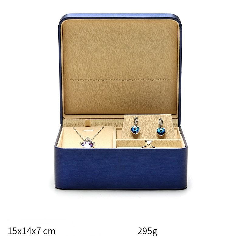 China Wholesale High-Grade PU Leather Gold Jewelry Packaging Box Set Box Ring Pendant Necklace Earrings Storage Gift Box