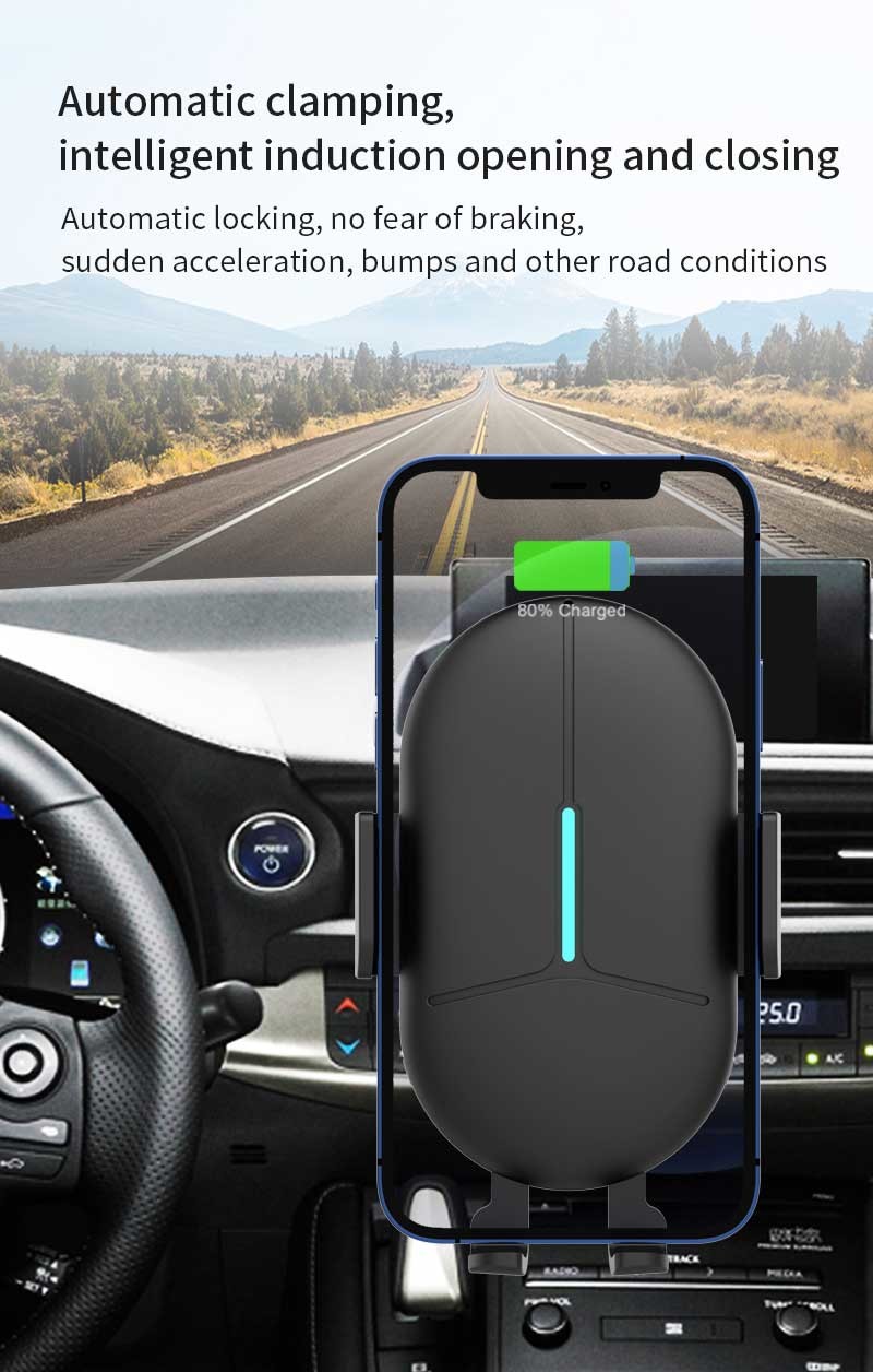 Automatic Induction 15W Wireless Car Charger Pad For Huawei P30 P40 P50