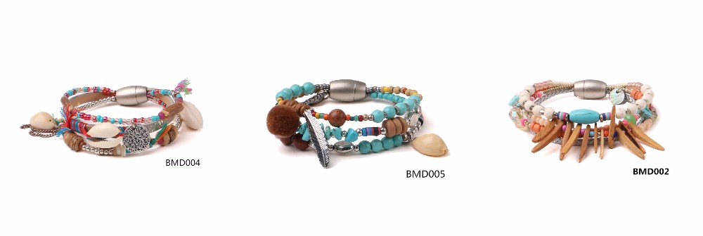 jewelry bracelet multi rows black real leather bio magnetic bracelet men, health magnetic jewelry men bracelet magnetic