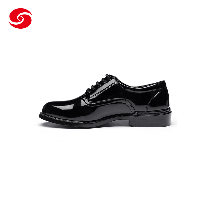 Classic Fashion Military Army Boots Shine Leather Black Officer Shoes