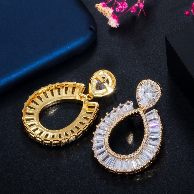 Hot Sale Small Circle Hoop Earrings For Women Waterdrop CZ Zirconia Earrings Ear Piercing Jewelry Gifts