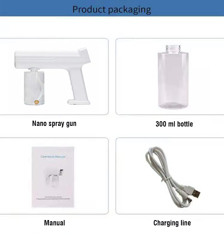 Wireless Disinfection Spray Gun Cordless Sanitizing Blue Ray Nano Disinfecting Spray Gun For Sterilization For Car Home