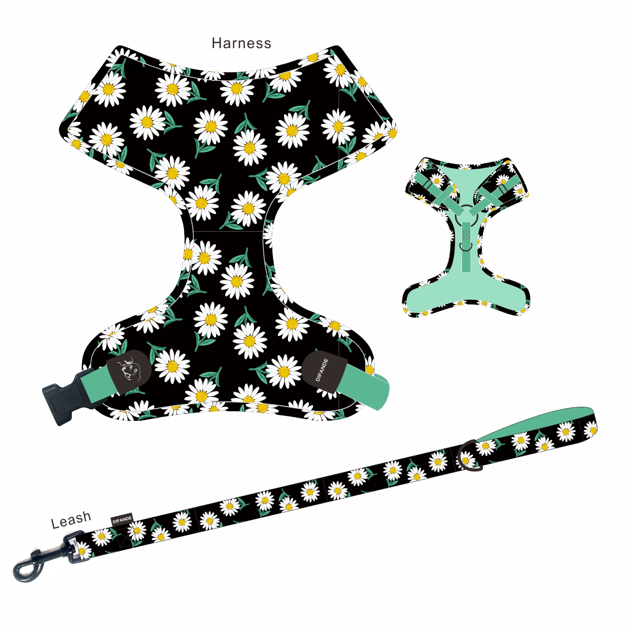 Velvet Walking Cat Harness Vest