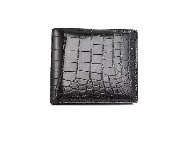 Authentic Alligator Leather Men's Short Bifold Wallet Card Holders Genuine Crocodile Belly Skin Male Small Clutch Purse