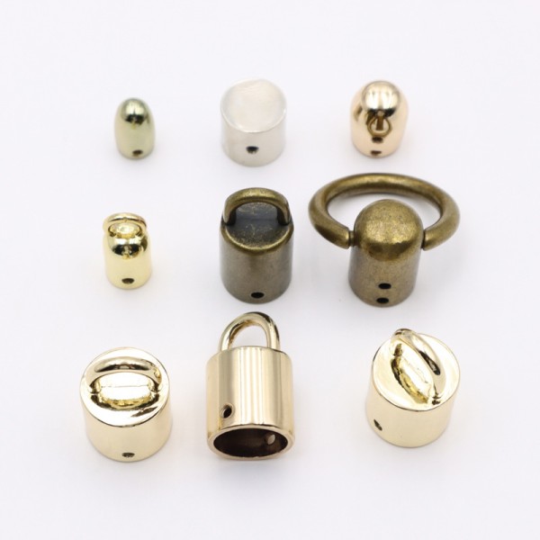 Round Rope End Stoppers Gold Plated Cord End Stoppers With Brand Logo