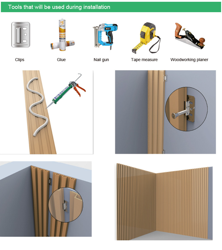 Wood Alternative Panels WPC Fluted Wall Panel 3D PVC Wall Panel