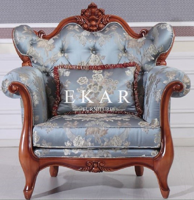 French Style Fabric Picture Luxury Sofa Set Living Room Furniture LS-A607T