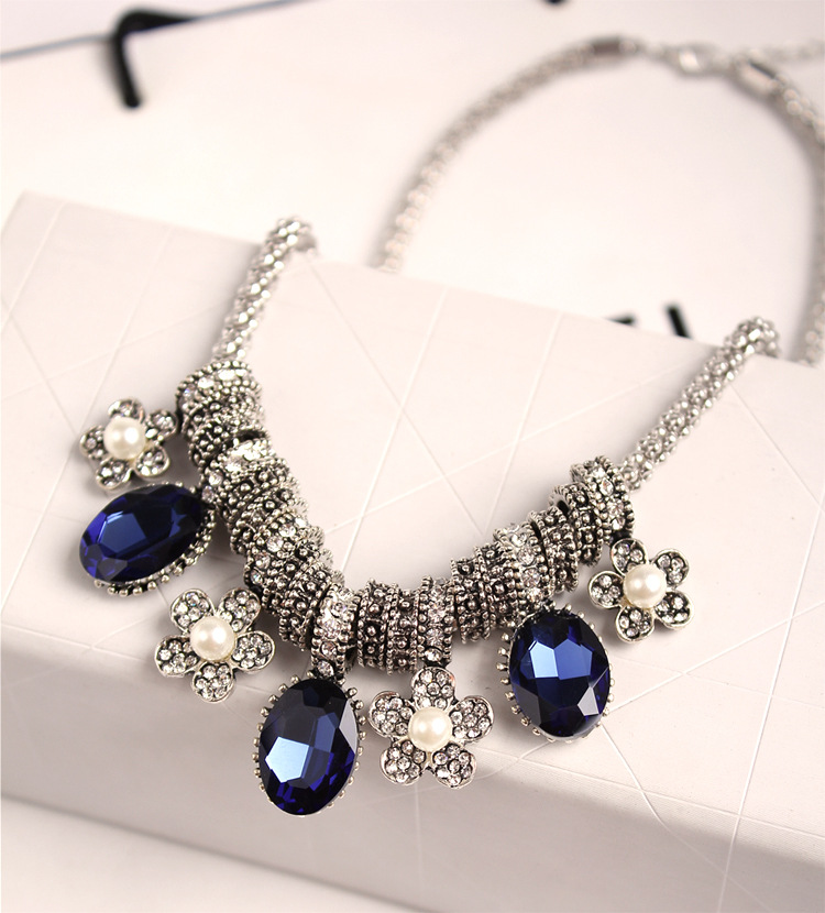 MYLOVE flower shape necklace statement jewelry opal necklace