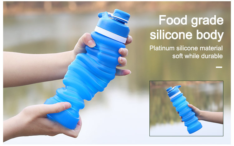 750ml Collapsible Silicone Foldable Water Bottle BPA Free