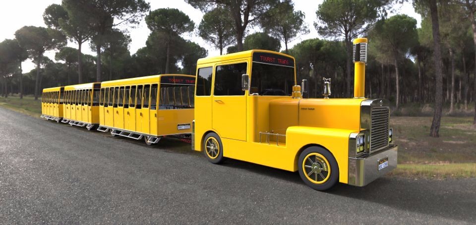 Gasoline Power 62 Seats Mini Trackless Train 76 KW Rated Power CE Approved