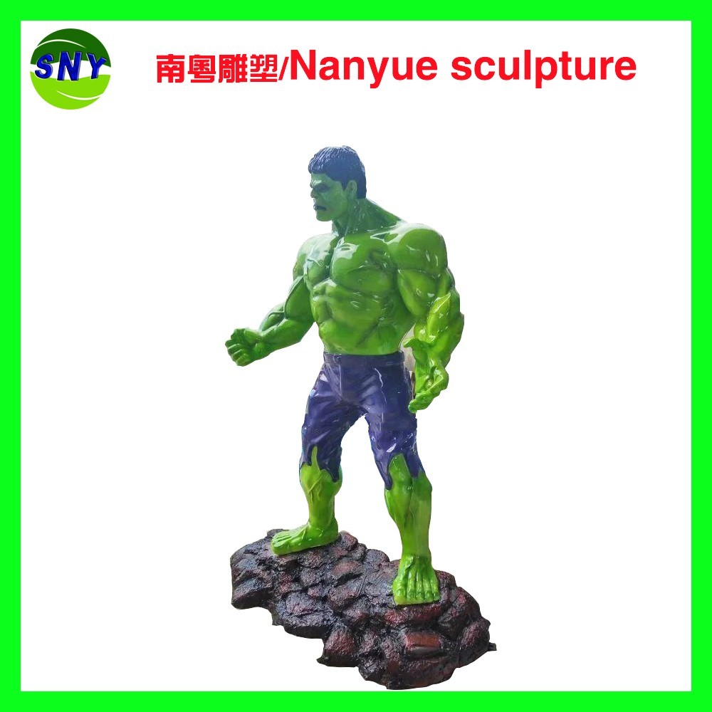 life size fiberglass movie marvel character hulk statue as decoration in park or hall center