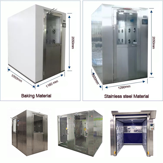 60Hz Stainless Steel Air Shower 1290*1000*2050mm Fully Automatically Sliding Door
