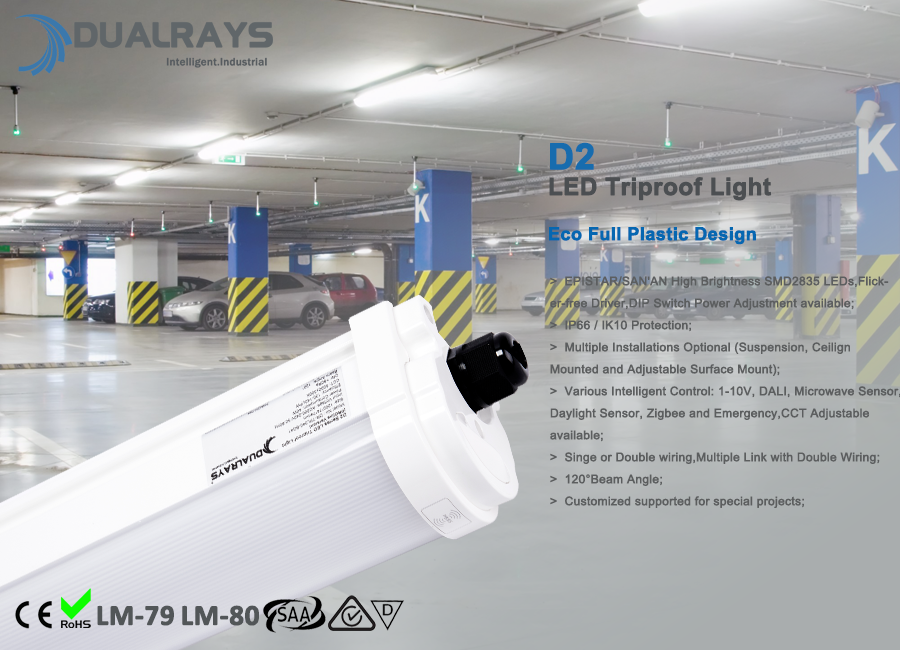 Durable Dust Proof Led Lights Vapor Proof Led Light BOKE Driver AC 100~277V