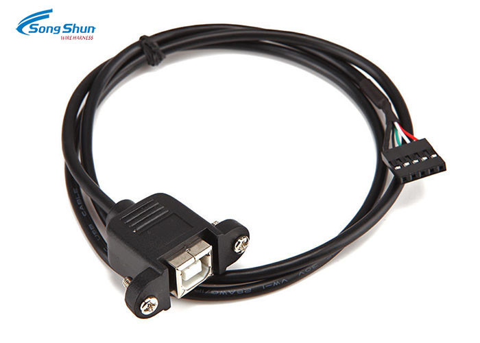 2.54mm USB Extension Cable 5 Pin Connector Molded Hood Easy Screw - In Installation
