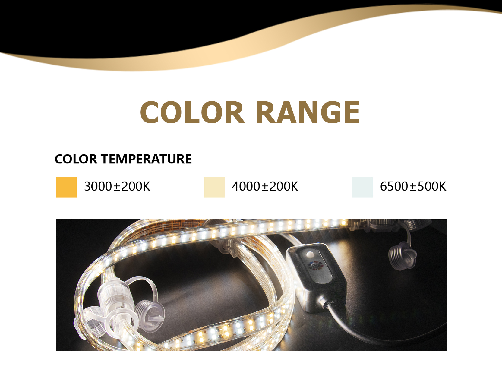 IP68 6500K Led Rope Light White And Warm White Led Strip Lights For Ceiling