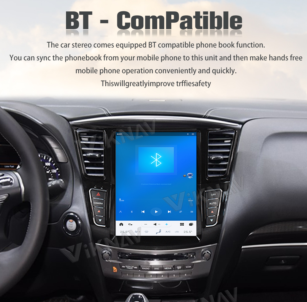 Viknav Car Radio For Infiniti QX60 (2011-2020) 12.3 inchAuto Audio Video WiFi Wireless CarPlay Upgrade Multimedia player