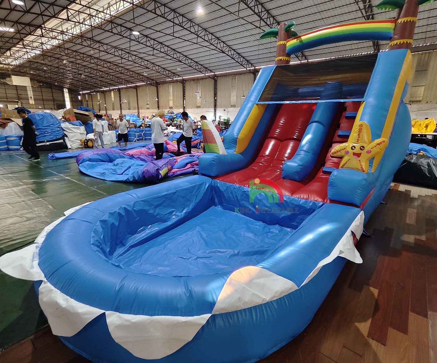 Commercial Grade PVC Inflatable Water Slide Combo With Pool