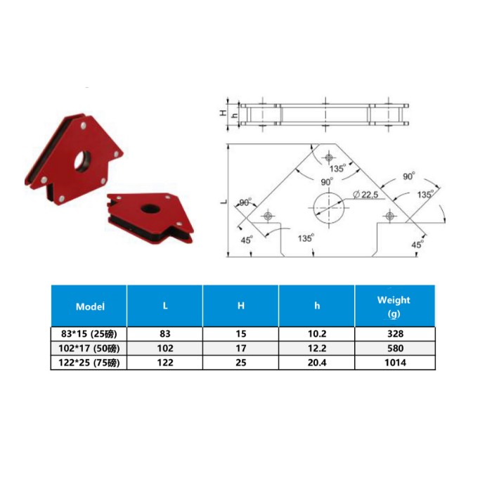 Grade Ferrite magnet Magnetic Arrow Holder for Welding Cylinder 50lbs Strength Strong