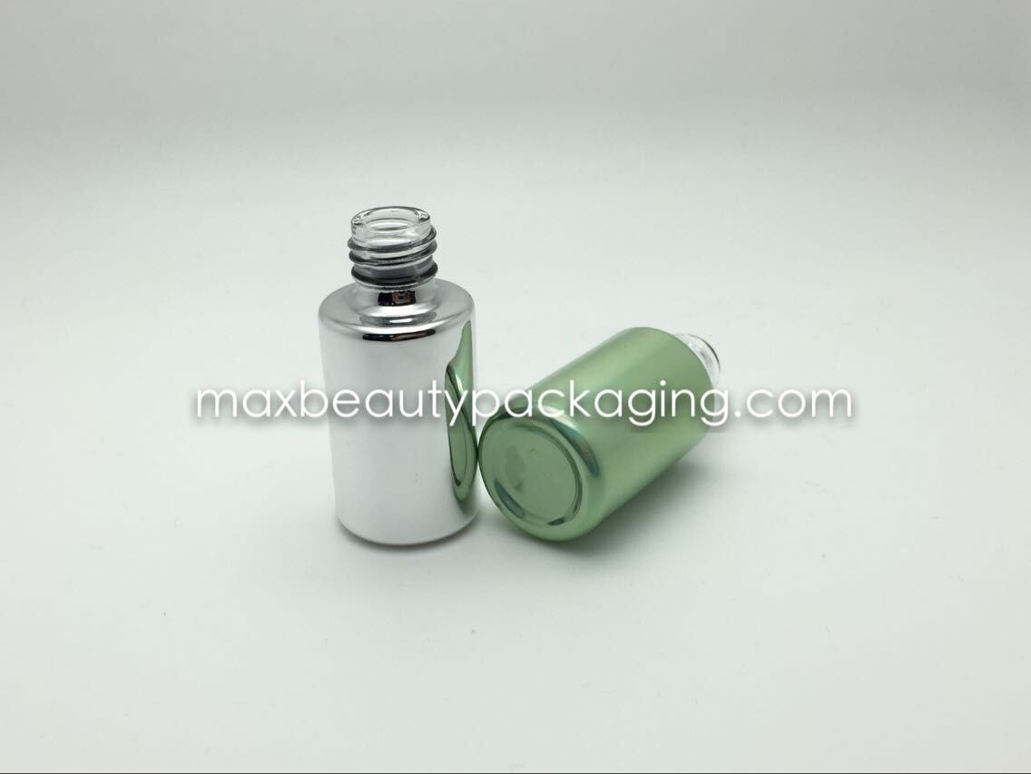 high quality thick and strong powder coating gel bottle uv metallic color finish gel bottle nail polish packaging