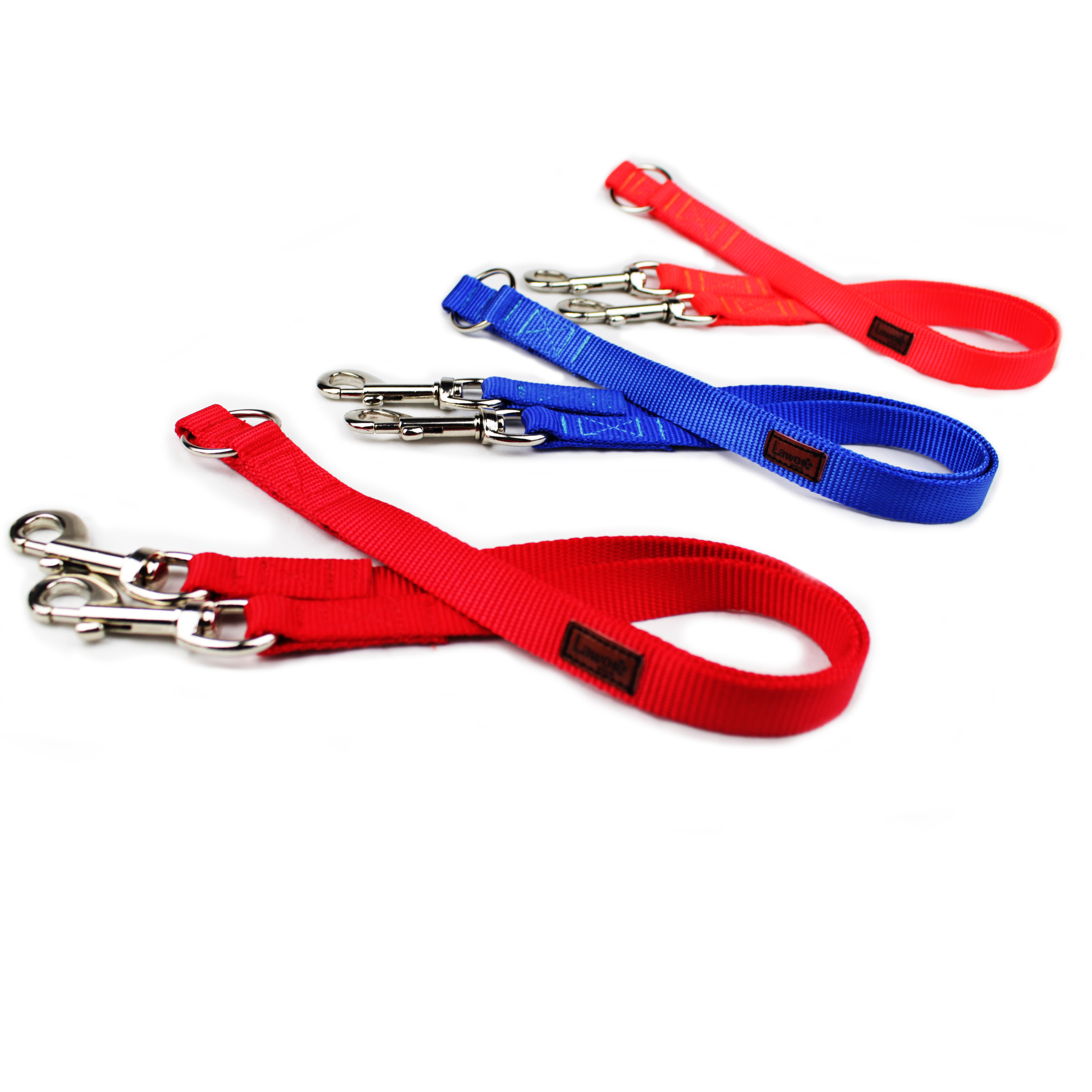 Two Nylon Dog Leash Adjustable Length Dog Lead No-Tangle Two Hooks Dog leash