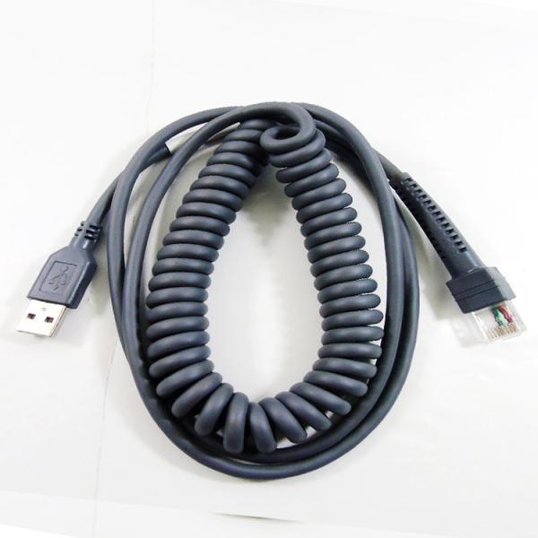 Quality Retractable Spring Coiled Cable , Barcode Scanner USB Cable 3m for sale