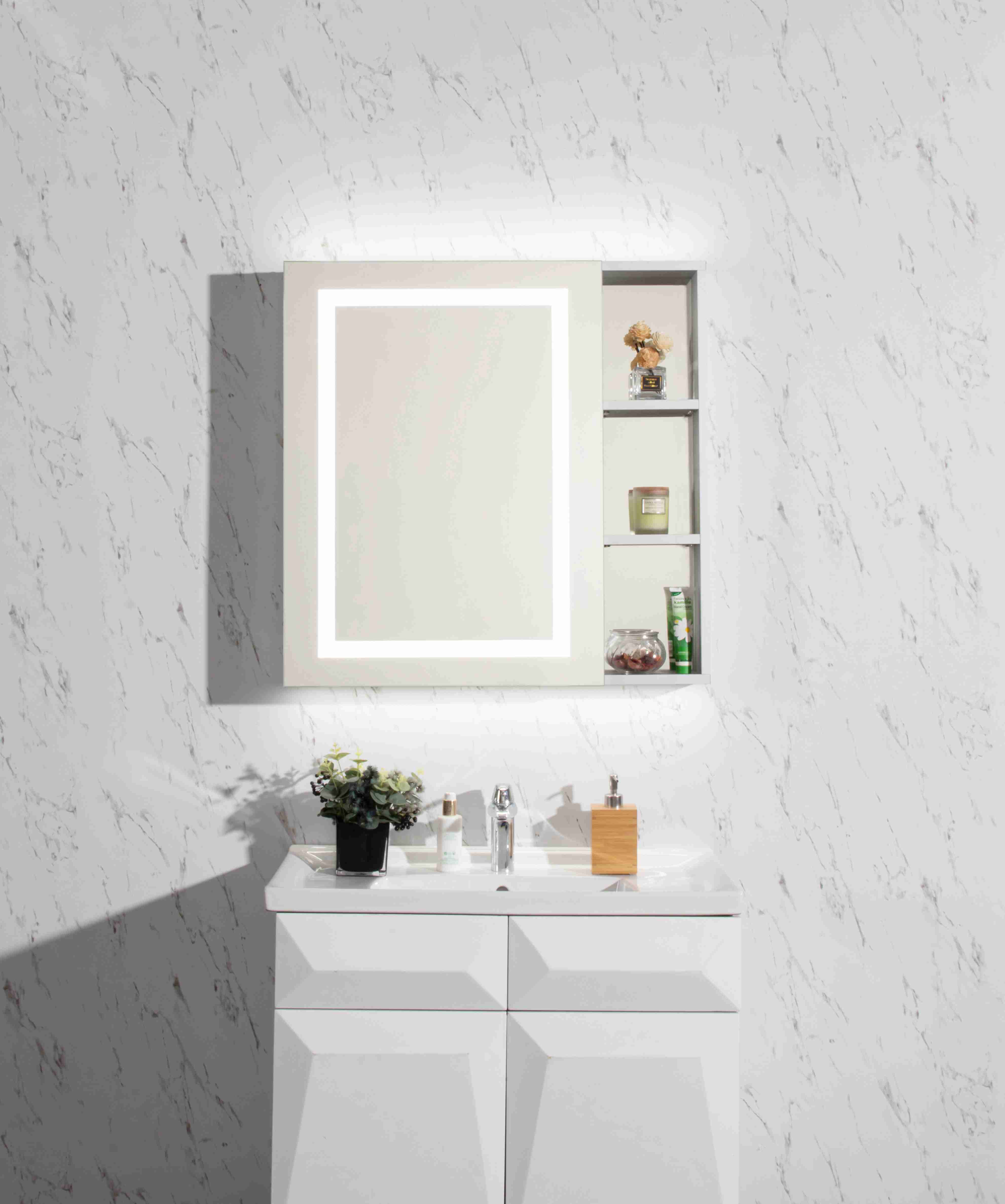 Smart Mirror with Bluetooth and LED Lighted Rectangle Medicine Cabinet