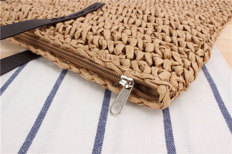 CROSS-BORDER NEW LARGE CAPACITY CASUAL STRAW BAG JAPAN AND SOUTH KOREA SHOULDER BAG SOLID COLOR HAND-WOVEN BAG SEN
