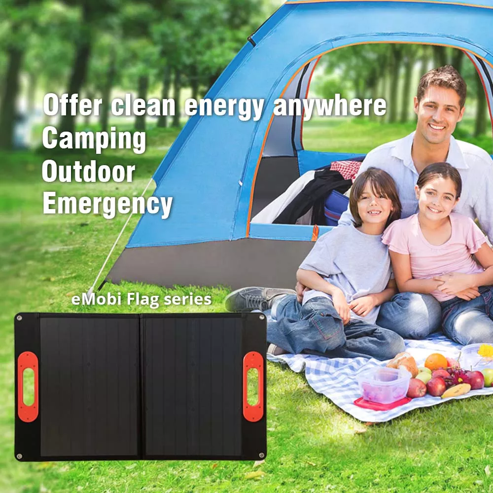 Portable 100w 80w 60W Foldable Solar Panel Waterproof Customized For RV Camping