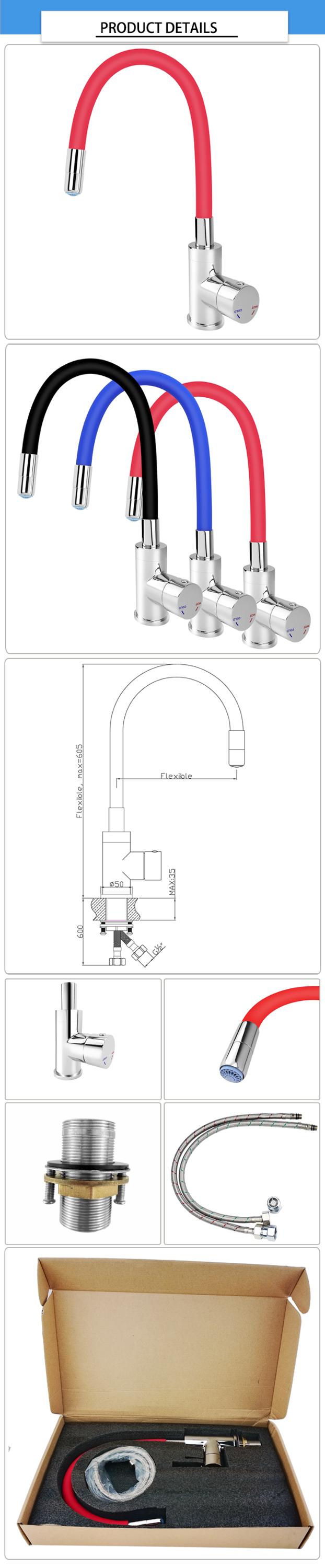 Flexible Silicone Pipe 1/2*60cm 1.900kg Touch Water Faucet