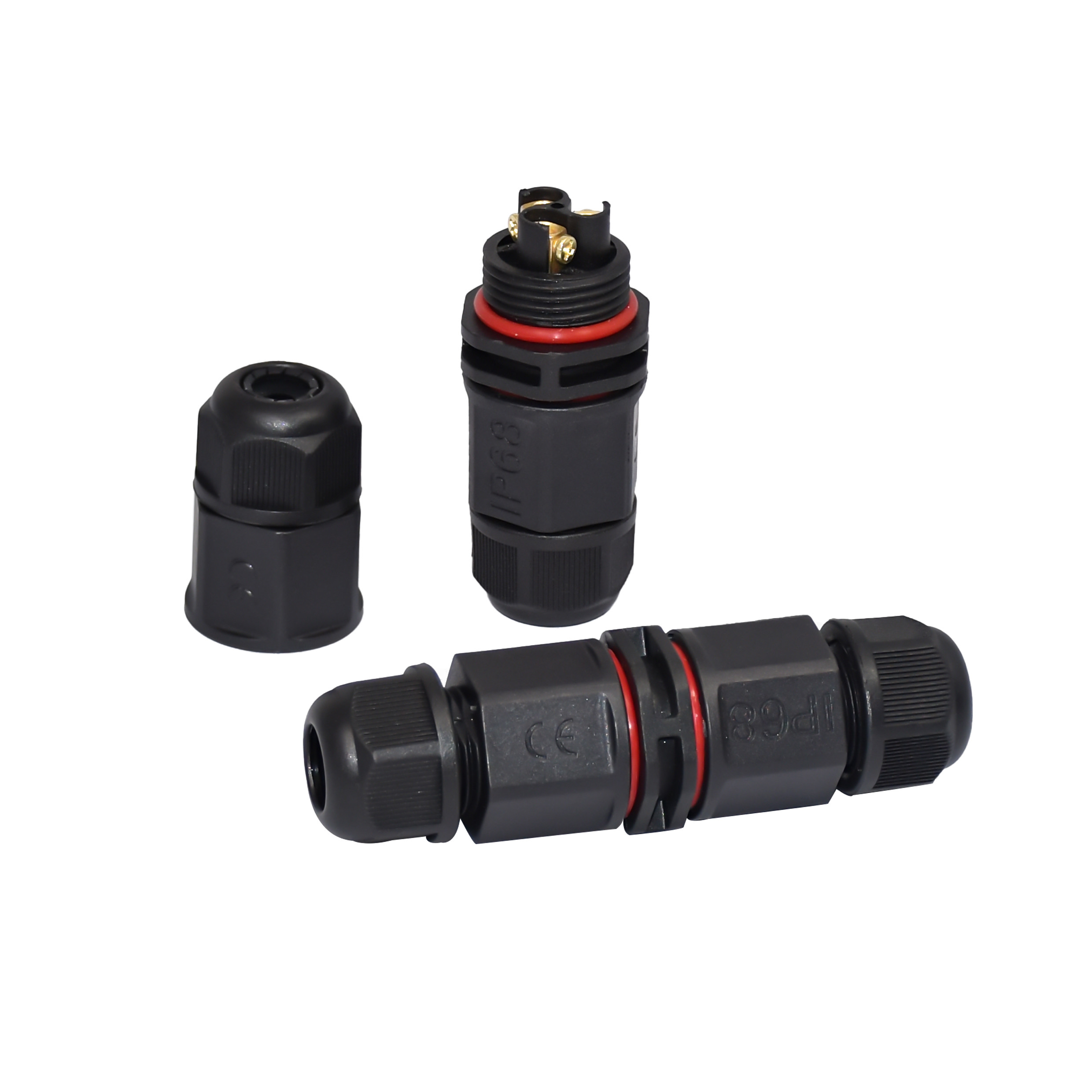 10mm Straight Connector , IP68 Panel Mount 2 Pin Connector