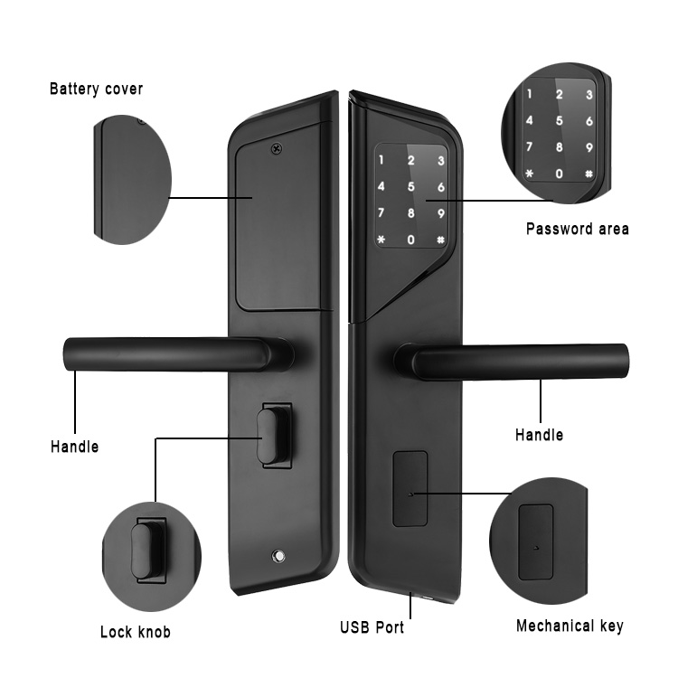 Hotel RFID Smart Door Lock Biometric Aluminum Alloy Material