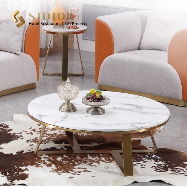 Coffee Table, Side Table, Sintered Table Top, Nature Marble, Man Made Marble Table Top, Black Powder Coated Metal Legs