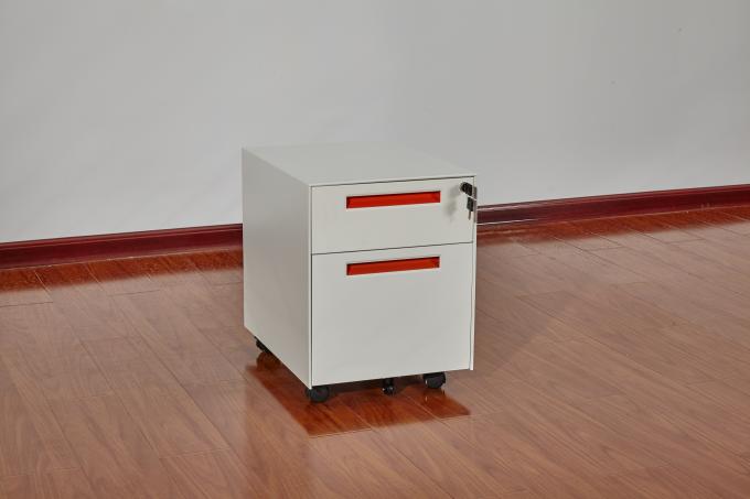 Cold Rolling Steel White File Cabinet On Wheels Three Drawer With Siding