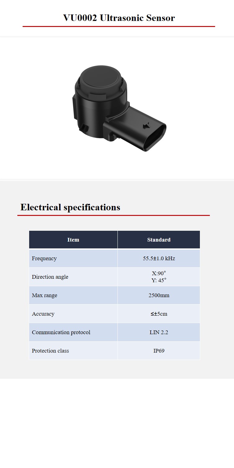 LIN Output Ultrasonic Proximity Sensor 2.5m Distance Measurement Ultrasonic Sensor