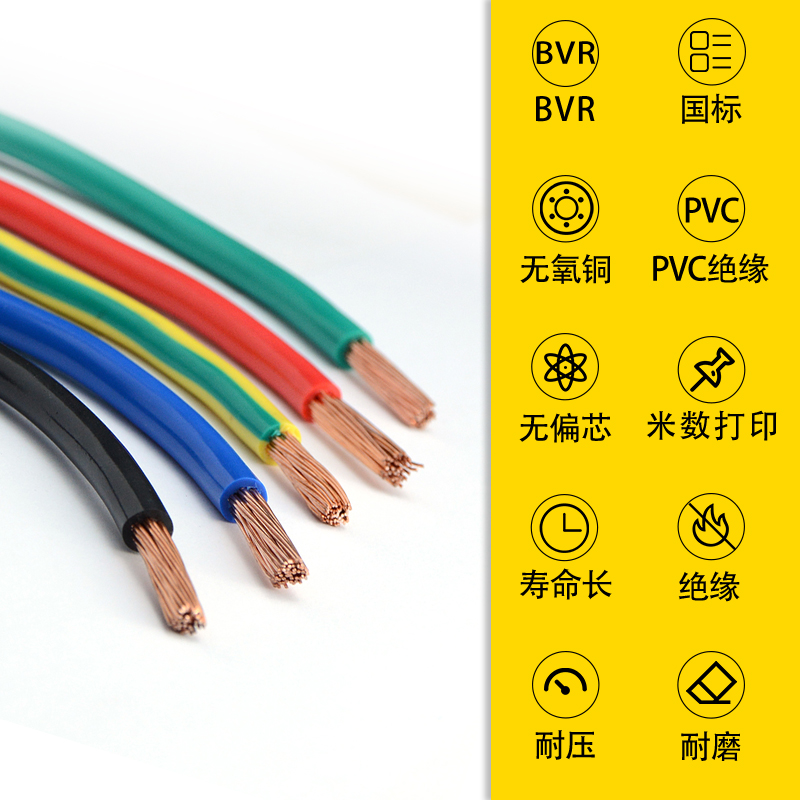 1.5mm 2.5mm 4mm 6mm 10mm Stranded Copper PVC House Wiring Electrical Cable for Residential