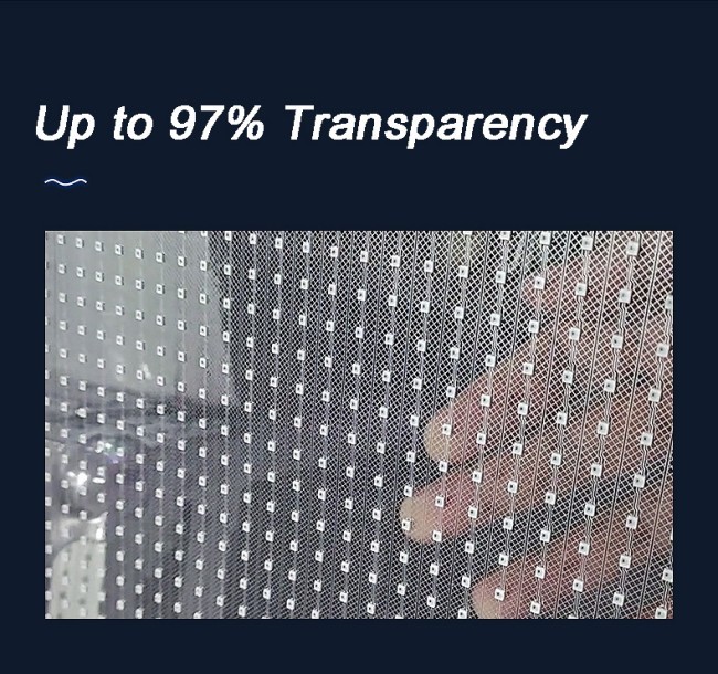 Adhesive Super Slim LED Screen Display Indoor LED Film Glass Flexible Transparent LED Screen Wall