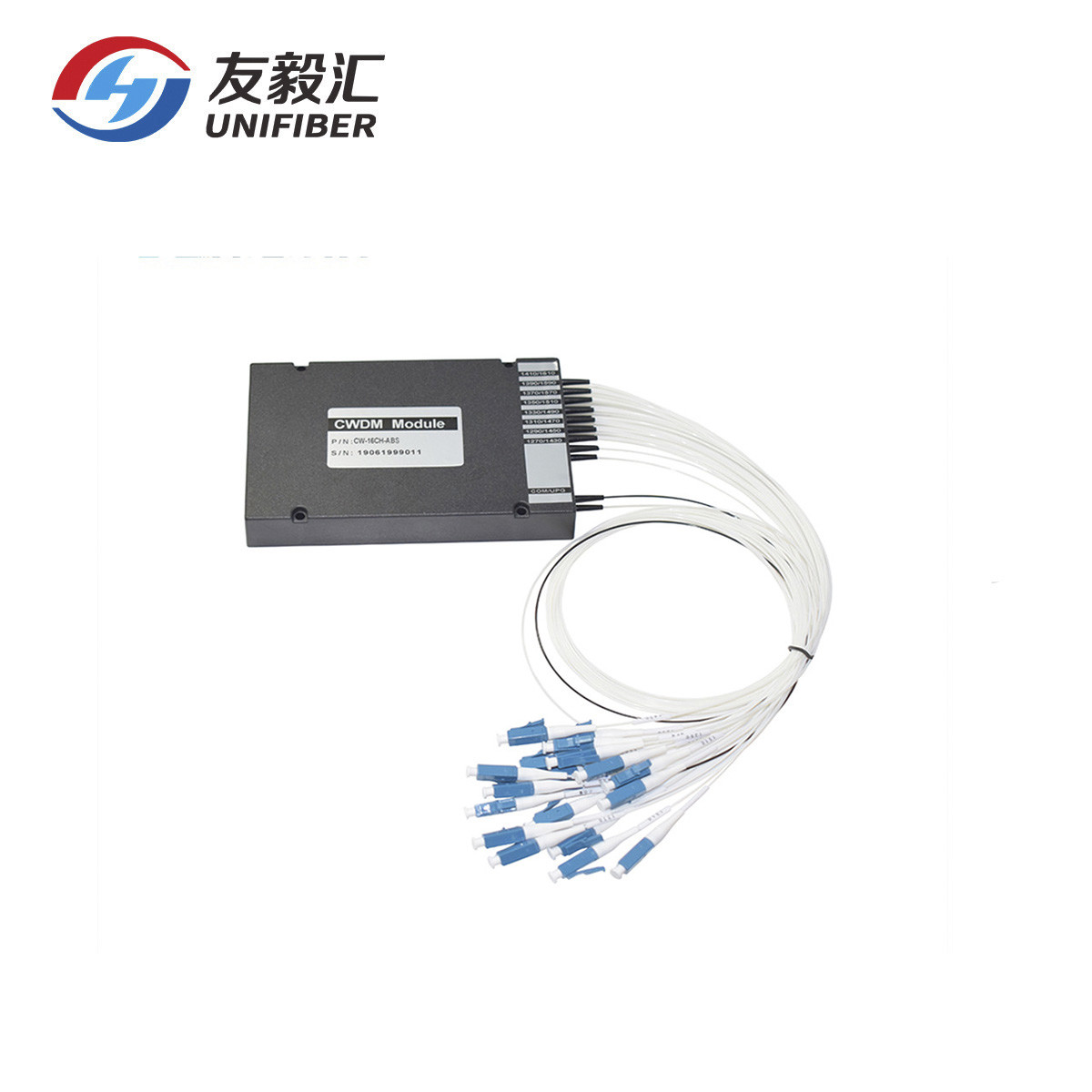 4/8/16 Channels CWDM Mux Demux Single Fiber ABS Module 900um Loose Tube LC/UPC