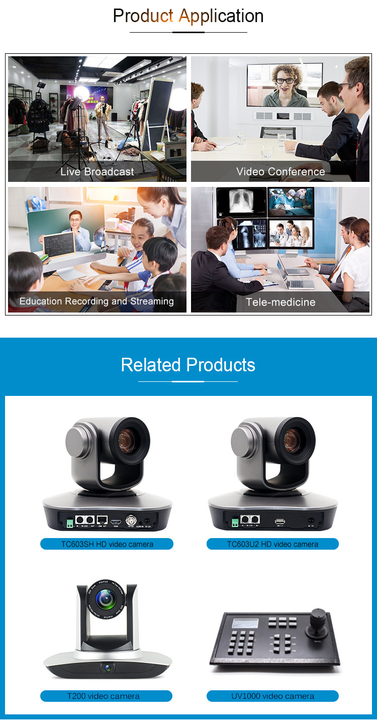 TC610U3 10X Optical Full HD Meeting Video PTZ POE IP Camera with USB3.0 Input Interface